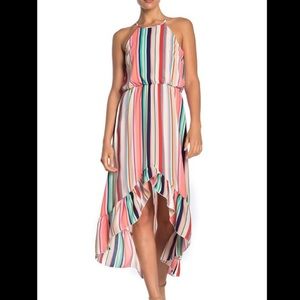 Bailey Blue High-Low Multi Color Striped Dress